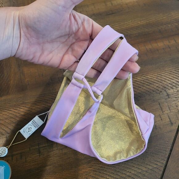 Reversable bikini bottom purple and glittery gold! NWT - XS - Picture 6 of 9